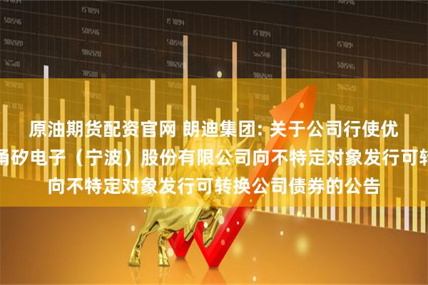 原油期货配资官网 朗迪集团: 关于公司行使优先配售权参与认购甬矽电子（宁波）股份有限公司向不特定对象发行可转换公司债券的公告