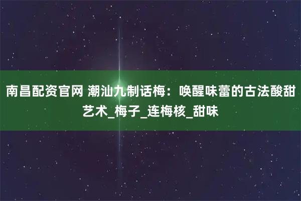 南昌配资官网 潮汕九制话梅：唤醒味蕾的古法酸甜艺术_梅子_连梅核_甜味